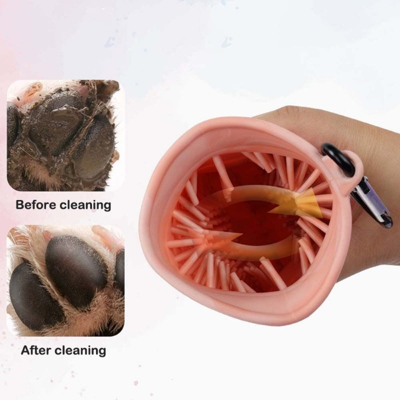 2 In 1 Dog Paw Cleaner Cup Soft Pet Dog Foot Cleaning Washer Brush Cup Portable  Pet Foot Washer Paw Clean Brush Foot Cleaning Bucket Pet Products