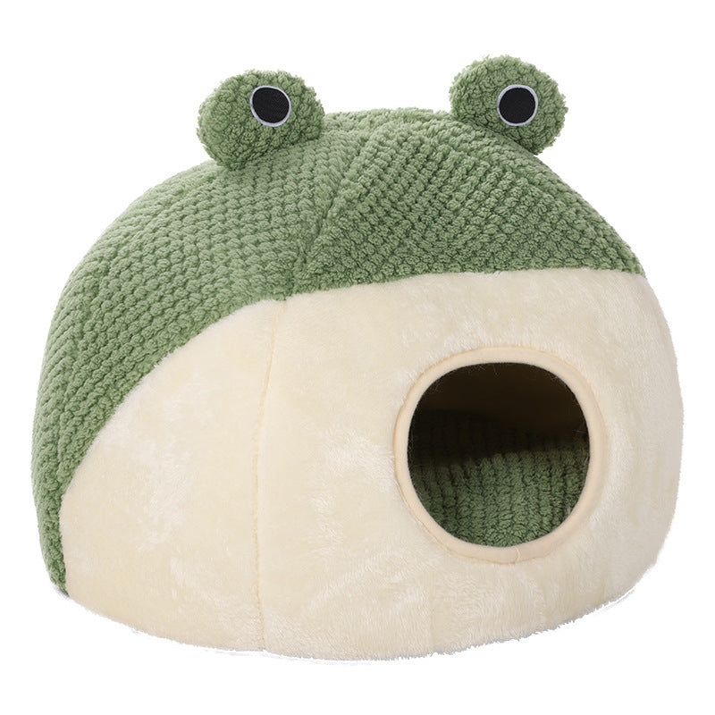 Pet Cat  Nest Little Frog Series Warm Plush Mat Autumn Winter Pet House