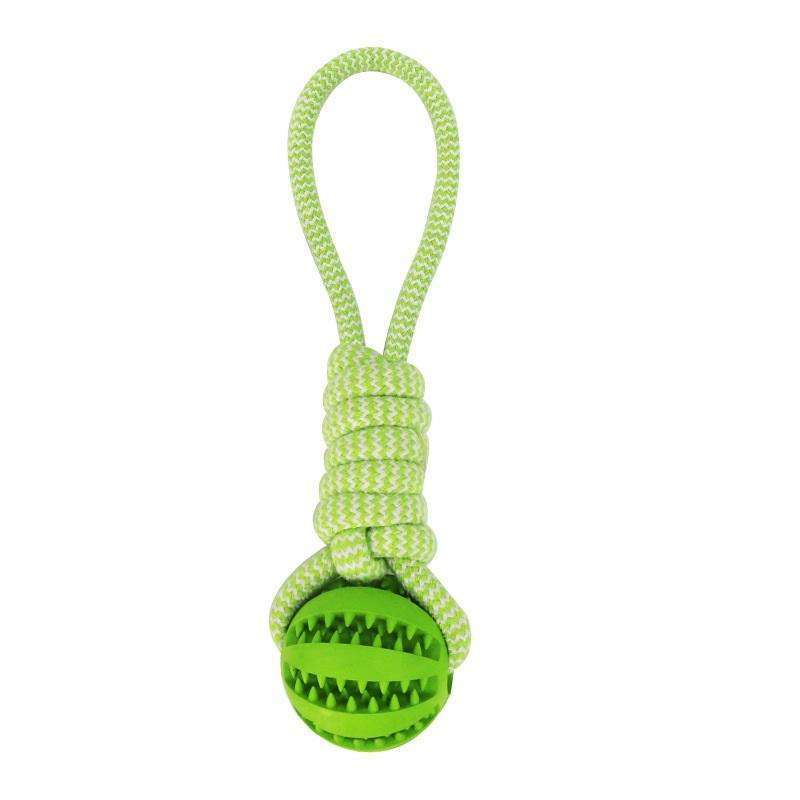 Dog Toys Treat Balls Interactive Hemp Rope Rubber Leaking Balls  Chewing Bite Resistant Toys Pet Tooth Cleaning Bite Resistant Toy Ball For Pet Dogs Puppy