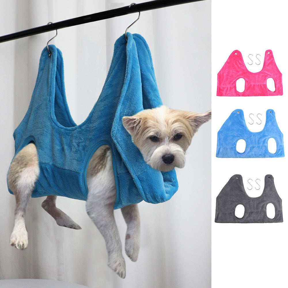 Pet Dog Grooming Hammock Harness Dog Hammock Restraint Bag Helper Breathable Dogs Grooming Trimming Hammock Helper Cats