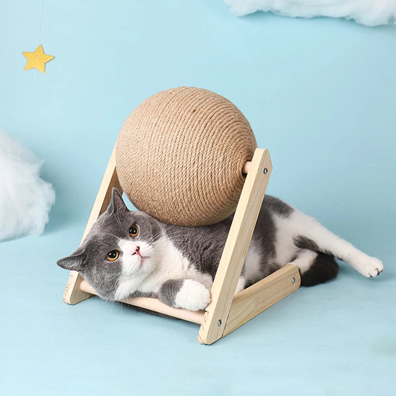 Cat Scratching Ball Toy Kitten Sisal Rope Ball Board Grinding Paws