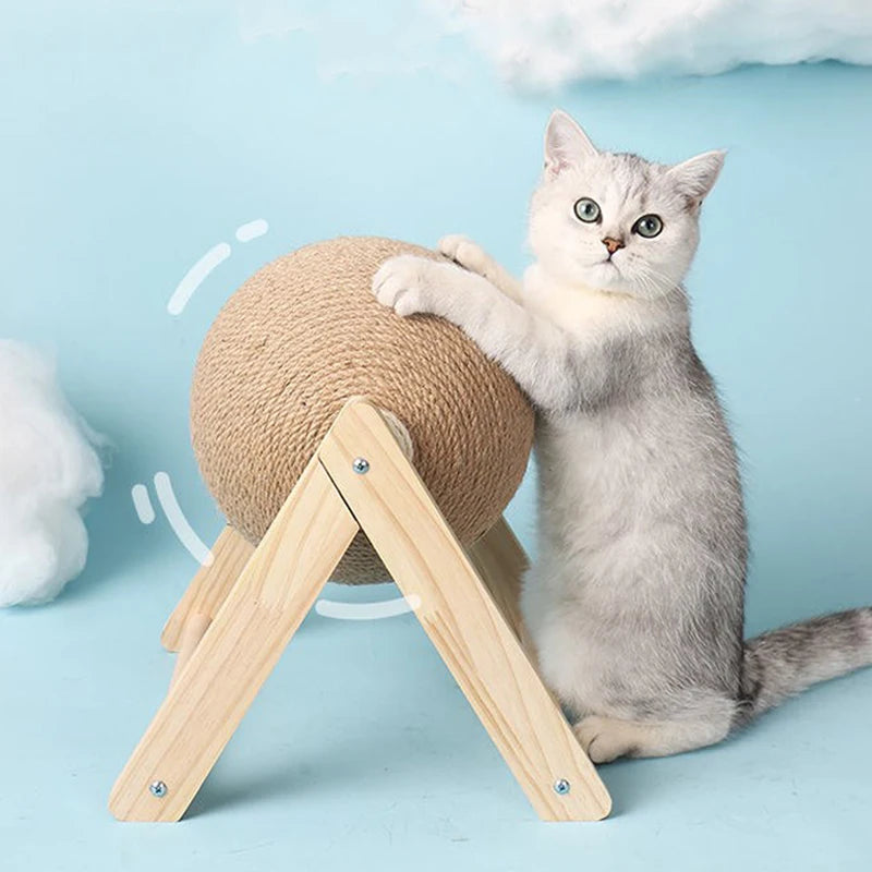 Cat Scratching Ball Toy Kitten Sisal Rope Ball Board Grinding Paws