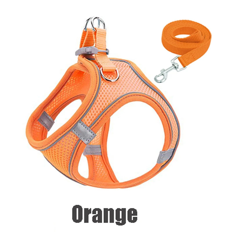 Reflective Pet Harness Dogs Strap with Leash Adjustable Harness Vest Breathable