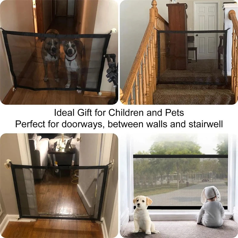 Pet Barrier Fence Portable Breathable Mesh Stairs Kitchen Entrance Indoor Gate Dogs Separation