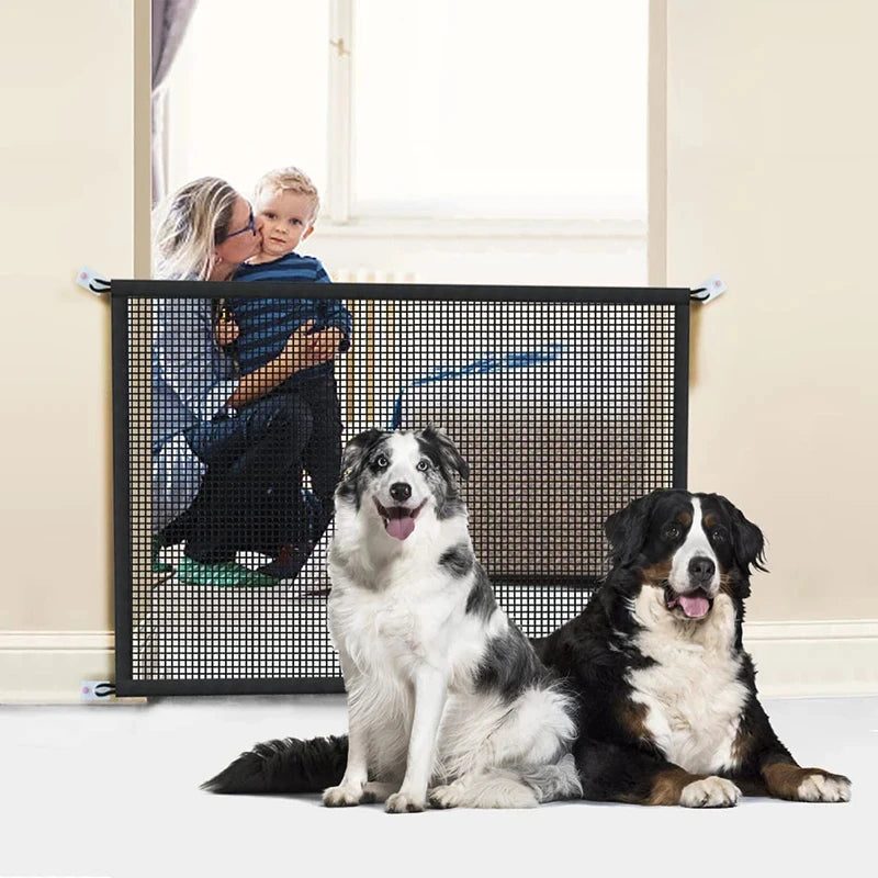 Pet Barrier Fence Portable Breathable Mesh Stairs Kitchen Entrance Indoor Gate Dogs Separation