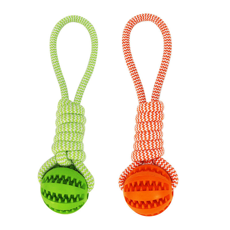 Dog Toys Treat Balls Interactive Hemp Rope Rubber Leaking Balls  Chewing Bite Resistant Toys Pet Tooth Cleaning Bite Resistant Toy Ball For Pet Dogs Puppy