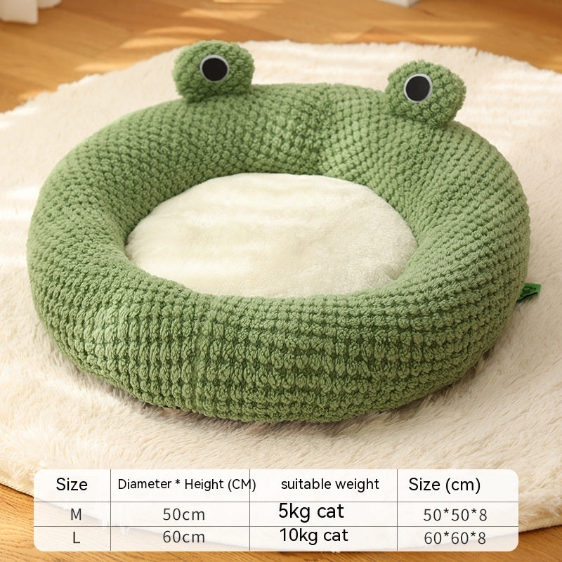 Pet Cat  Nest Little Frog Series Warm Plush Mat Autumn Winter Pet House