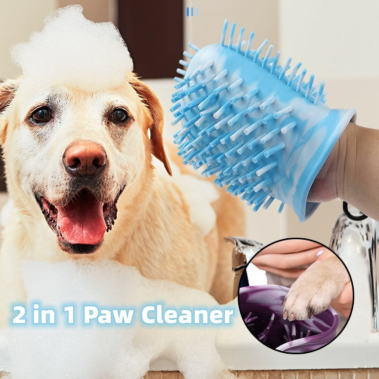 2 In 1 Dog Paw Cleaner Cup Soft Pet Dog Foot Cleaning Washer Brush Cup Portable  Pet Foot Washer Paw Clean Brush Foot Cleaning Bucket Pet Products