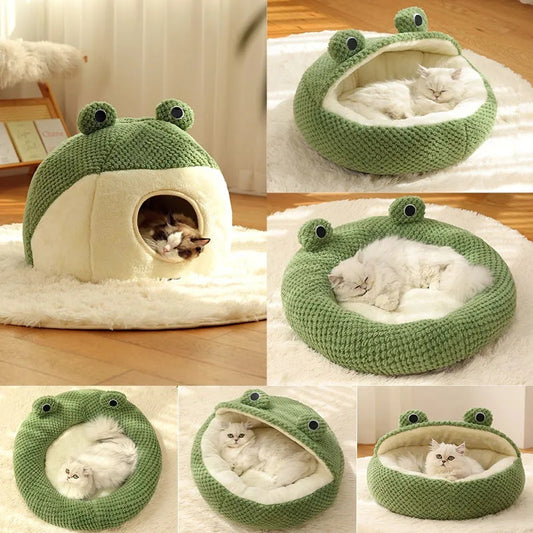 Pet Cat  Nest Little Frog Series Warm Plush Mat Autumn Winter Pet House