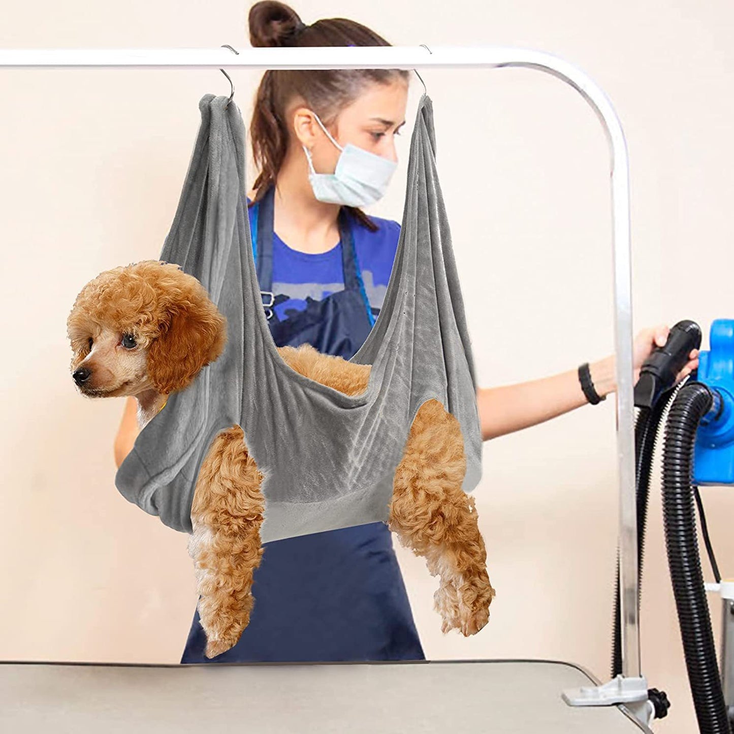 Pet Dog Grooming Hammock Harness Dog Hammock Restraint Bag Helper Breathable Dogs Grooming Trimming Hammock Helper Cats